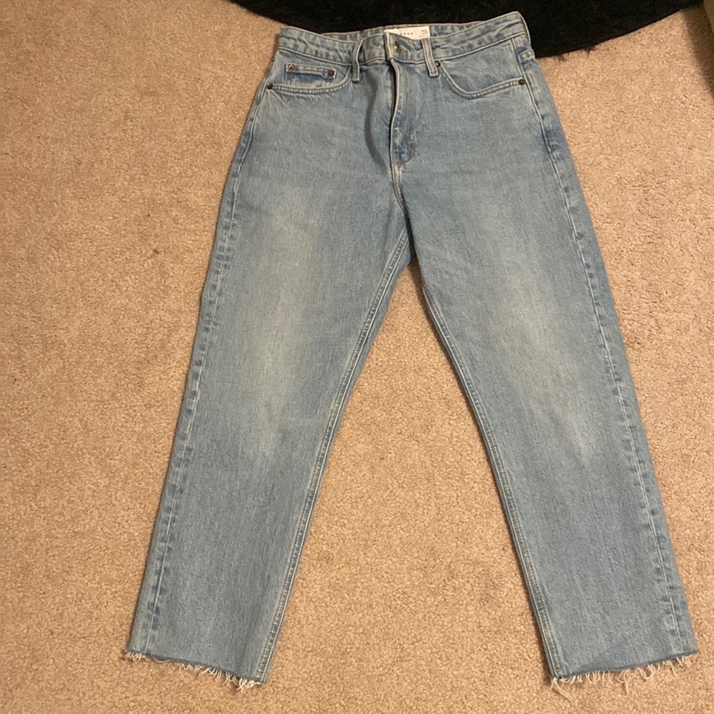 Topshop straight jeans raw hem